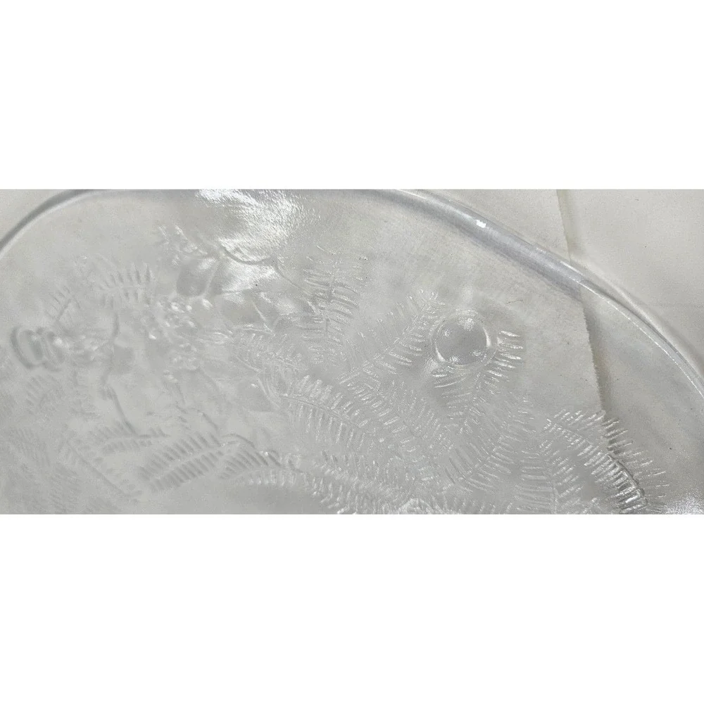 Vtg Pilgrim Glass Holiday Serving Platter‎ Christmas Dish ~12